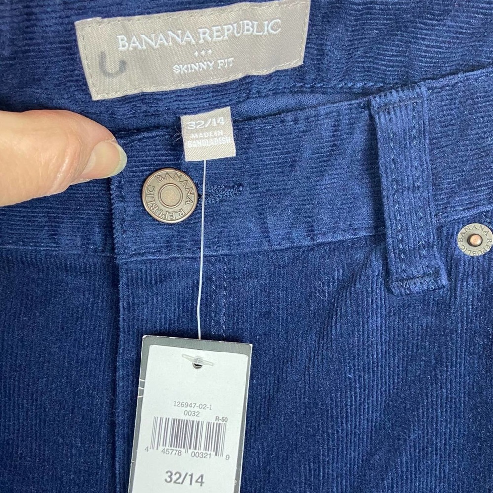 NWT Banana Republic Skinny Leg Corduroy Pants 32/14 Navy - Picture 8 of 11
